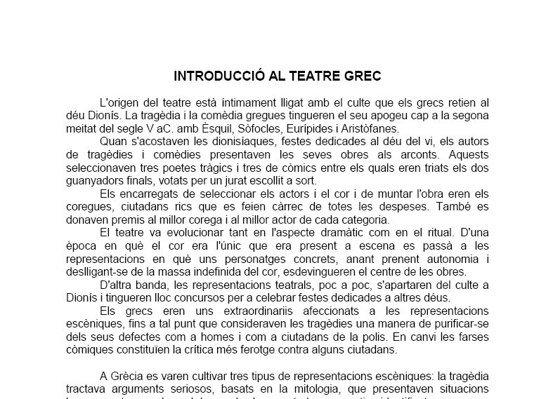 Introducció al teatre grec | Recurso educativo 34059