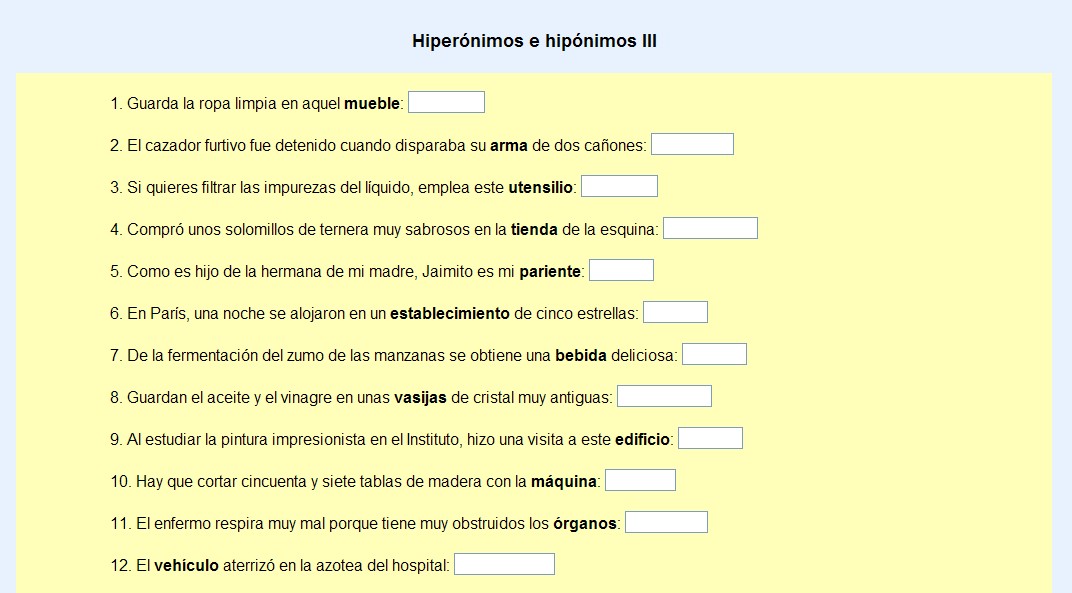 Hiperonimia e hiponimia | Recurso educativo 34110