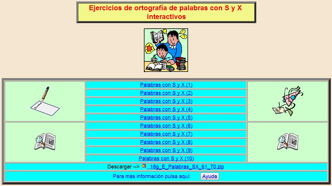 Ejercicios interactivos de ortografía - S y X | Recurso educativo 36505