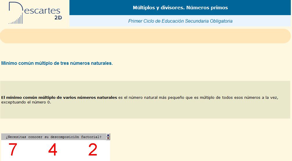 Máximo común divisor de tres números | Recurso educativo 36622