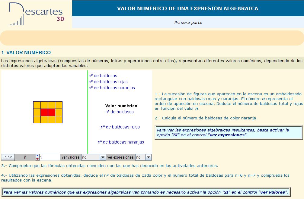 Valor númerico de una expresión algebraica | Recurso educativo 36763