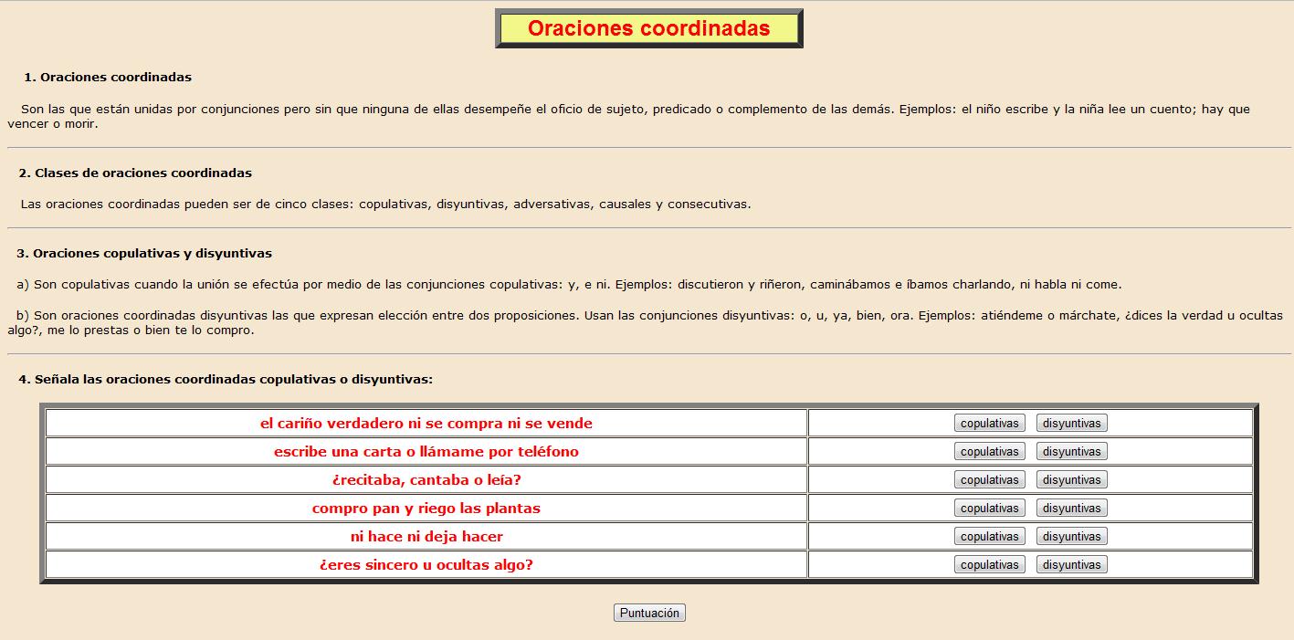 Oraciones coordinadas | Recurso educativo 37053