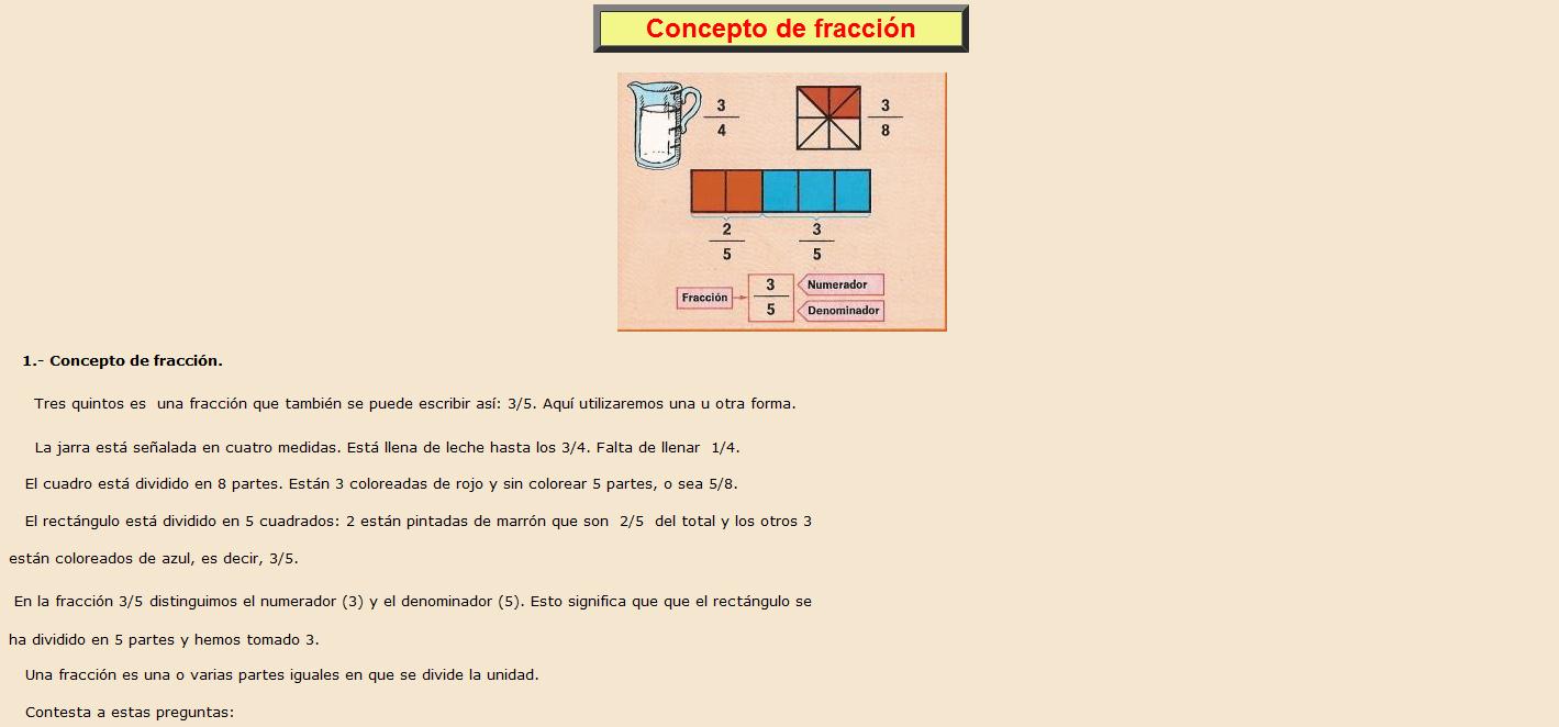 Concepto de fracción | Recurso educativo 37998