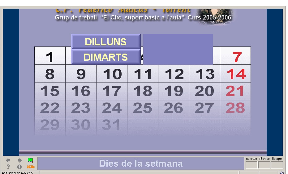 Els dies de la setmana | Recurso educativo 38972