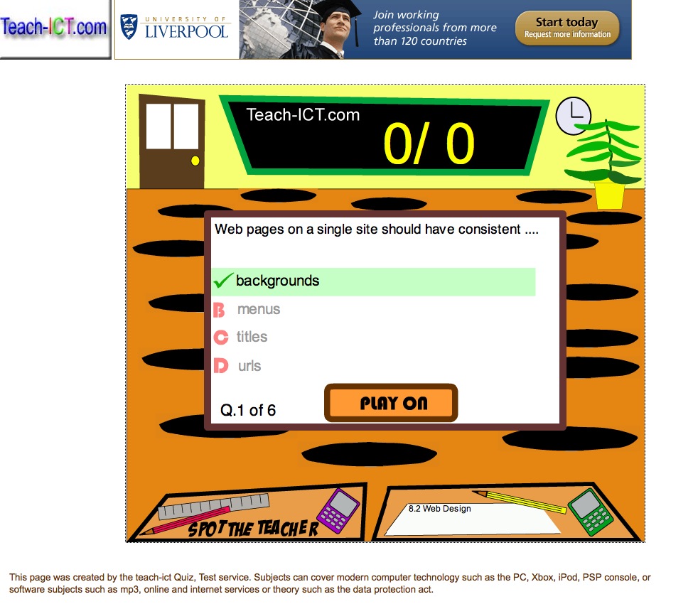 Video game: Spot the teacher, Web design | Recurso educativo 41153