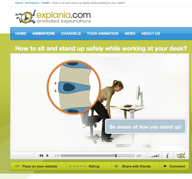 Video: How to sit and stand up safely while working at your desk? | Recurso educativo 41296