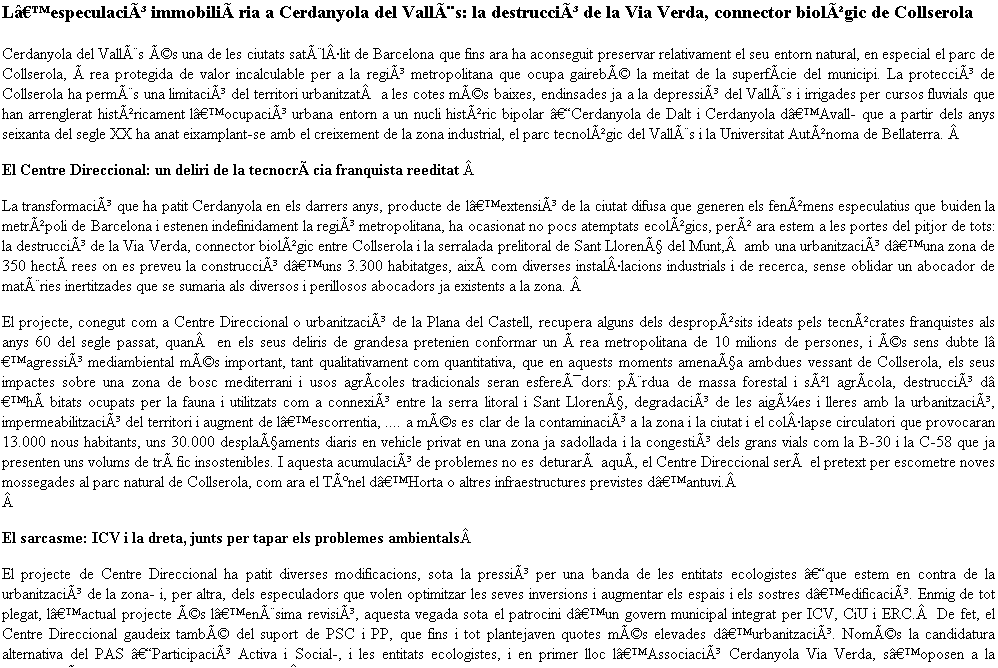 L'especulació immobiliària a Cerdanyola del Vallès: | Recurso educativo 43402