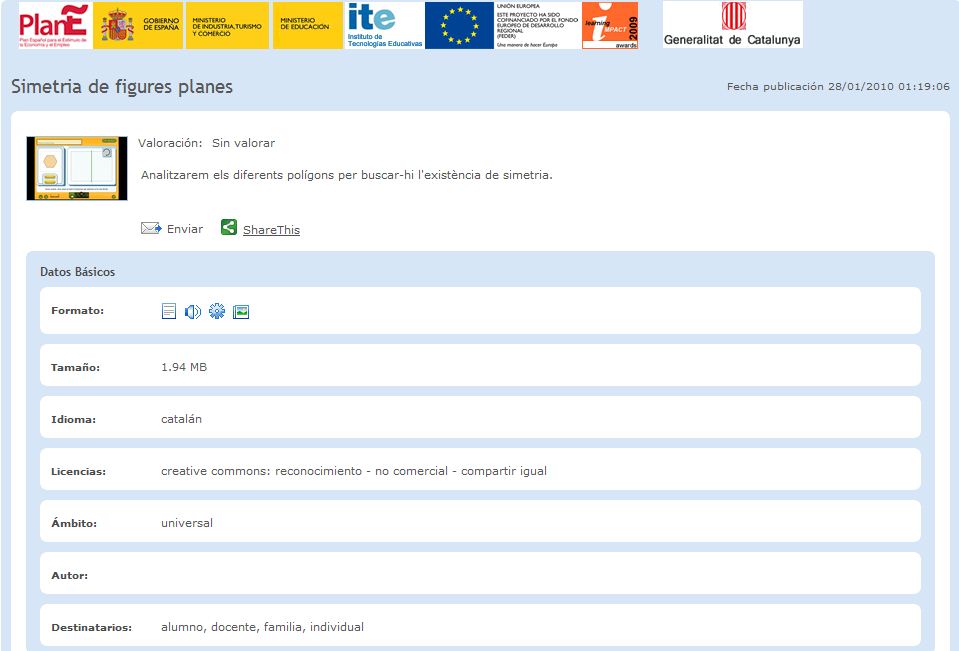 Simetria de figures simètriques | Recurso educativo 44549