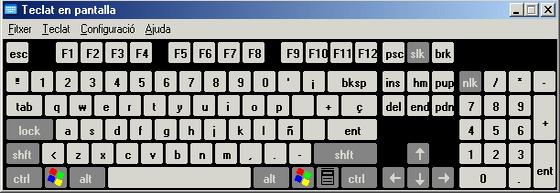 Accés a l'ordinador: Teclat a la pantalla | Recurso educativo 45624