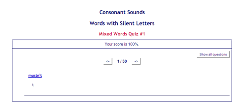 Quiz: Words with silent consonants | Recurso educativo 48804