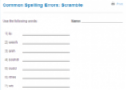 Common spelling errors: Scramble | Recurso educativo 65946