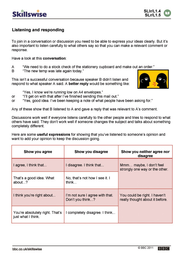 Listening and responding | Recurso educativo 66963