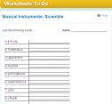 Musical instruments: Scramble | Recurso educativo 68975