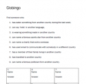 Globingo worksheet | Recurso educativo 77487