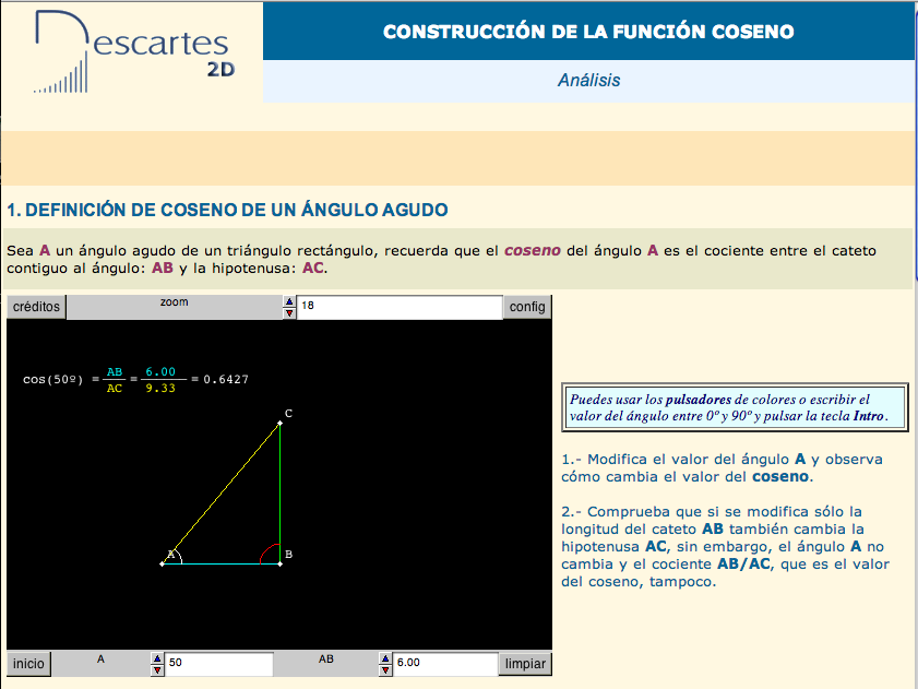 Construcción de la función coseno | Recurso educativo 92167