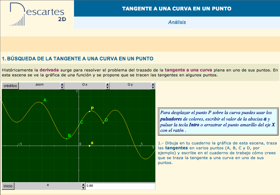 1. Búsqueda de la tangente a una curva en un punto | Recurso educativo 92218