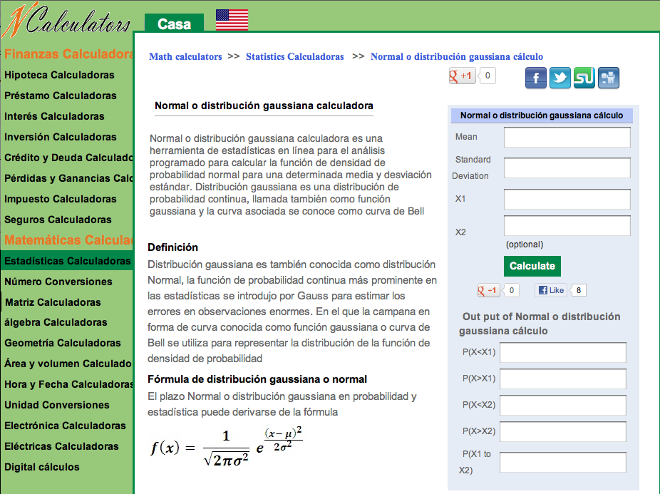 Normal o distribución gaussiana calculadora | Recurso educativo 92335