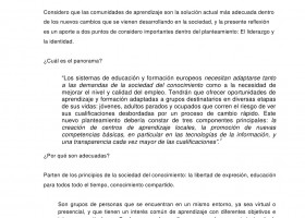 Reflexion sobre el modelo Comunidades de Aprendizaje | Recurso educativo 94894