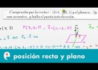 Posición relativa de una recta y un plano que se cortan en un punto | Recurso educativo 109327