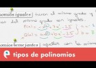 Tipos de polinomios | Recurso educativo 110037