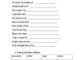 Completar un poema amb paraules: "EL GAT" | Recurso educativo 741486