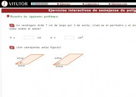 Ejercicios interactivos de semejanza de polígonos - Vitutor | Recurso educativo 751232