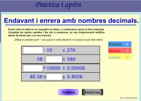 Endavant i endarrere amb nombres decimals. | Recurso educativo 774819