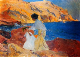 Clotilde y Elena en las rocas de Jávea, Sorolla | Recurso educativo 776409